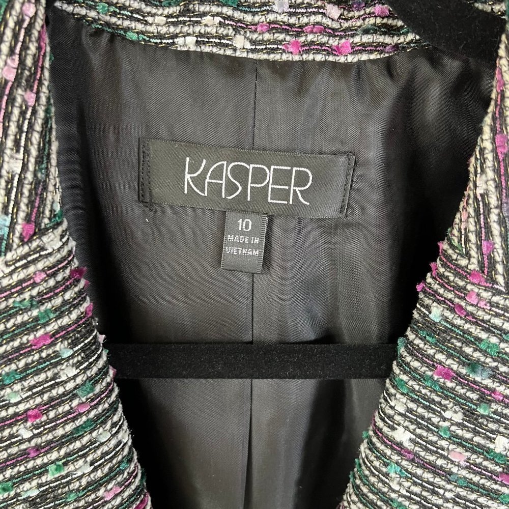 Kasper Women's Black Multicolor Tweed Blazer - Picture 2 of 4